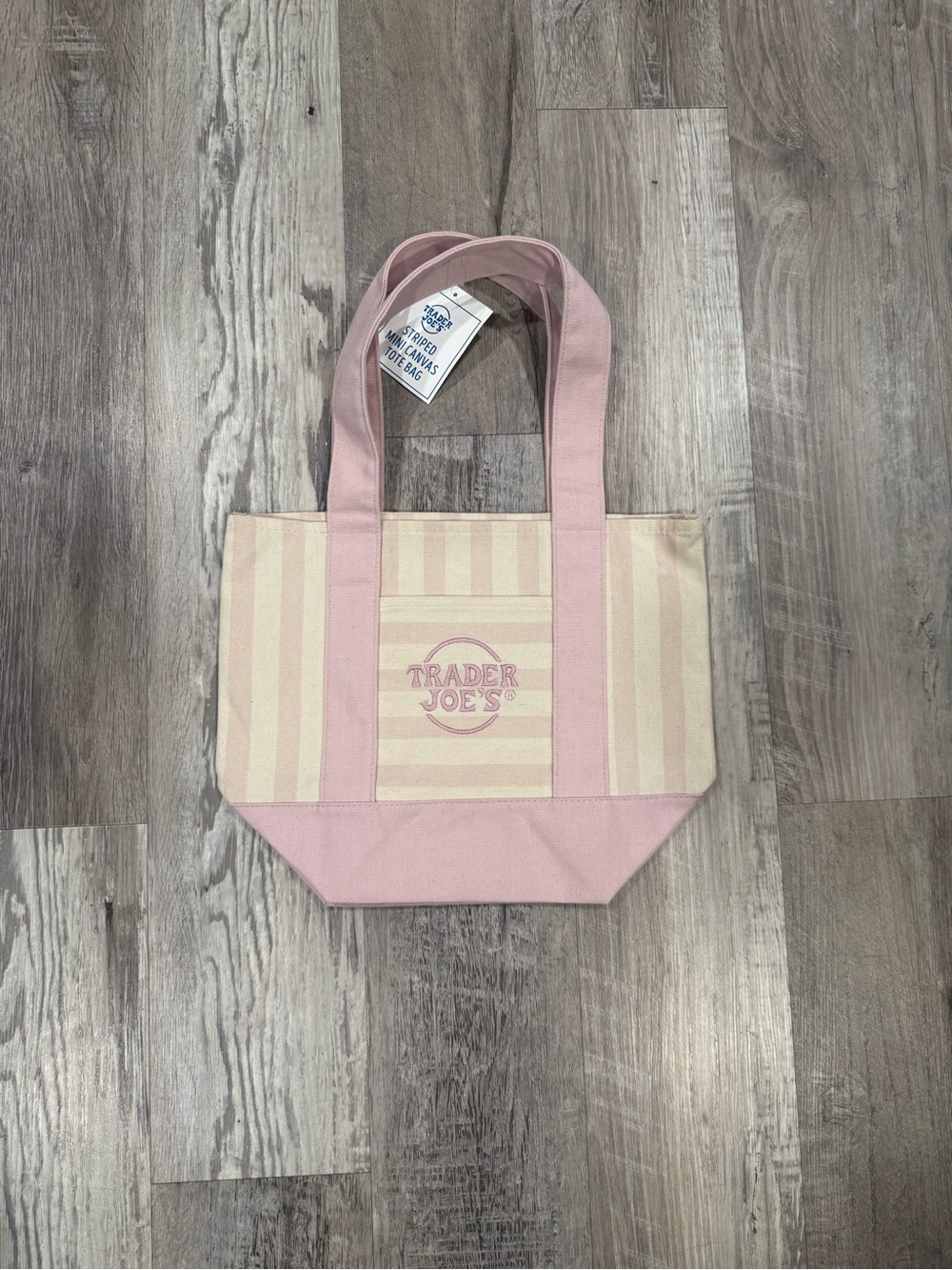 Pink Stripe Canvas Trader Joe’s Tote Bag